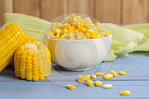 Corn on the table