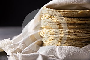 Corn Tortillas Closeup photo