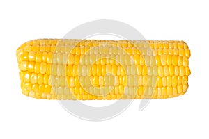 Corn used for a cooked ear of freshly picked maize from a cultivar of sweet corn still tender. Steamed or boiled