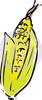 Corn vegetable lineart