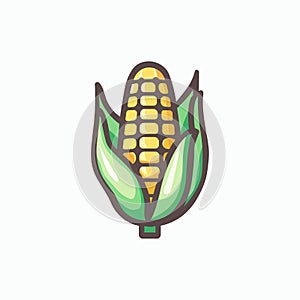 Corn vegetable organic icon. Isolated vector illustration