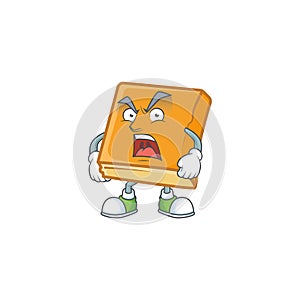 Cornbread with angry mascot on white background