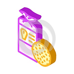 cornbread food isometric icon vector illustration