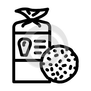 cornbread food line icon vector illustration