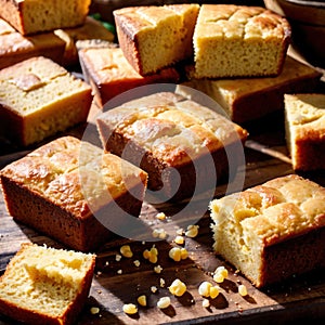 cornbread freshly baked bread, food staple for meals