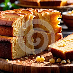 cornbread freshly baked bread, food staple for meals