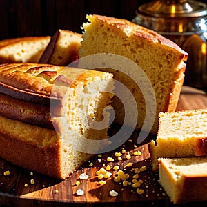 cornbread freshly baked bread, food staple for meals