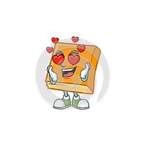 Cornbread with in love mascot on white background