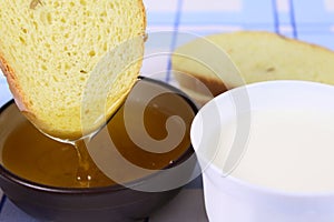 Cornbread with milk and honey