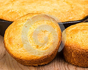 Cornbread muffins and cornbread pone