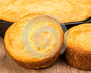 Cornbread muffins and cornbread pone photo