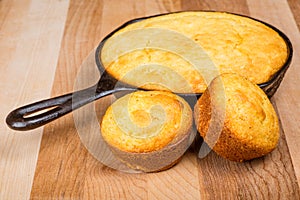 Cornbread muffins and cornbread pone photo