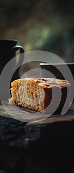 Cornbread On Stone Rustic Pub Mobile Wallpeper Postcard. Generative AI