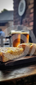 Cornbread On Stone Rustic Pub Mobile Wallpeper Postcard. Generative AI