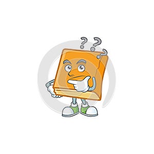 Cornbread with thinking mascot on white background