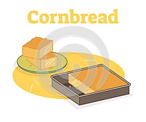 Cornbread vector illustration