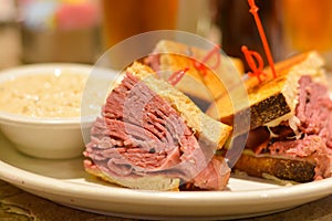 Corned beef pastrami sandwich