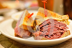 Corned beef pastrami sandwich