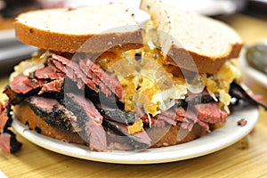 Corned beef pastrami sandwich