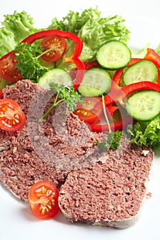 Corned beef with salad photo
