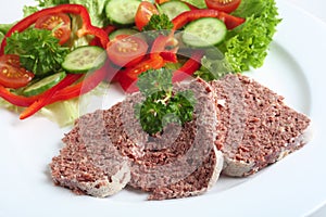 Corned beef with salad photo