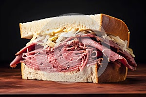 Corned Beef Sandwich and Slaw