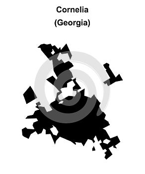 Cornelia outline map