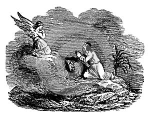 Cornelius the Centurion is Visited by an Angel vintage illustration photo