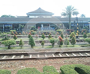 corner of the Bandung train station building, Indonesia