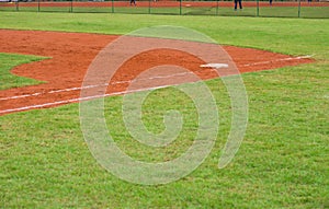 Corner of baseball field