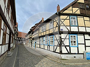 Corner building of Quedlinburg Old Town in Germany