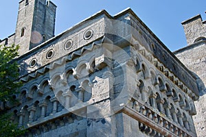 Corner of the castle sculptures