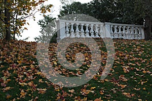 Corner decorative fence in historical style.