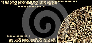 Corner design on the theme of the Mayan calendar.