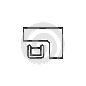 Corner Desk top view outline icon