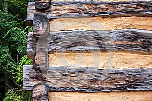 Corner Detail of Log Cabin