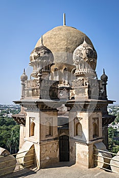 Corner dome of heritage monument - Gol Ghumbaj, Bijapur, India.