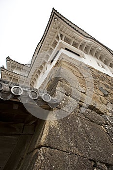 Corner of famous Himeji Castle, Japan