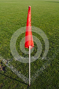 Corner flag on an soccer field