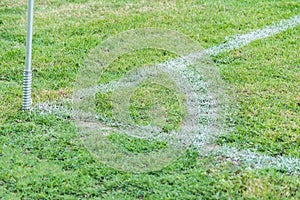 Corner flag on an soccer field