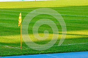 Corner flag on a soccer field