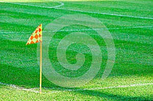 Corner flag on a soccer field