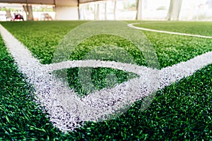 Corner of an indoor football soccer training field
