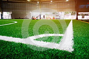 Corner Line of indoor football soccer training field