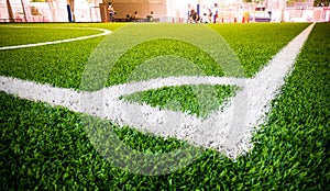 Corner Line of indoor football soccer training field