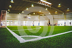 Corner Line of indoor football soccer training field photo