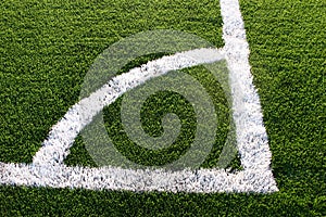 Corner marking on soccer pitch