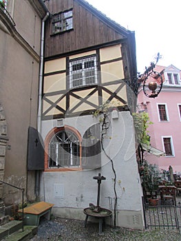 The corner of old Germany is a cafe in medieval style.