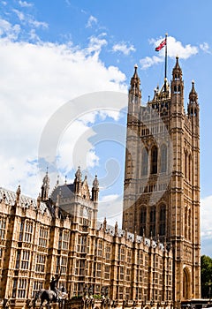 The corner of Palace of Westminister