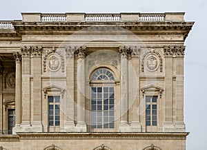 Corner part of the Louvre Museum